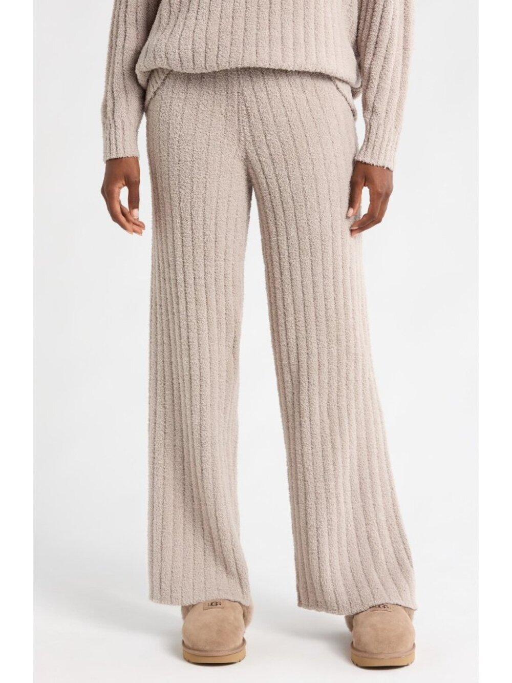 UGG Terri Ribbed Pull On Pants Granite Tan Cozy Lounge